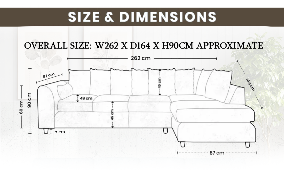 XL Jumbo Cord Fabric L Shape Scatter Back Sofa extra image 4