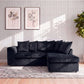 Plush Velvet Scatter Back L Shape Sofa