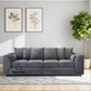 Plush Fabric 4 Seater Scatter Back Sofa