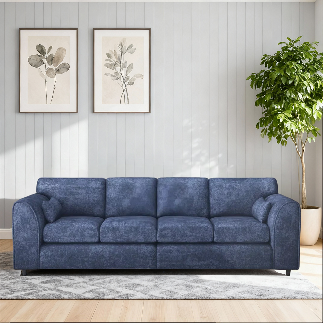 Alaska Fabric 4 Seater Full Back Sofa