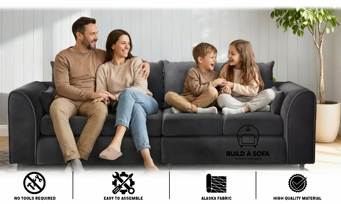 Plush Fabric 4 Seater Scatter Back Sofa extra image 5