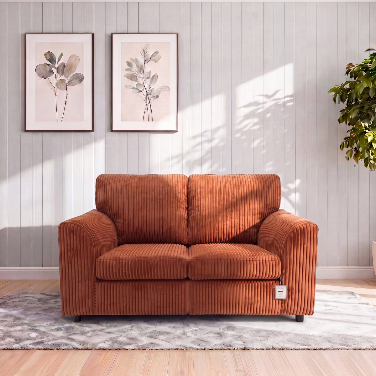 Jumbo Cord Full Back Sofa Set
