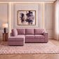 Plush Velvet Full Back L Shape Sofa