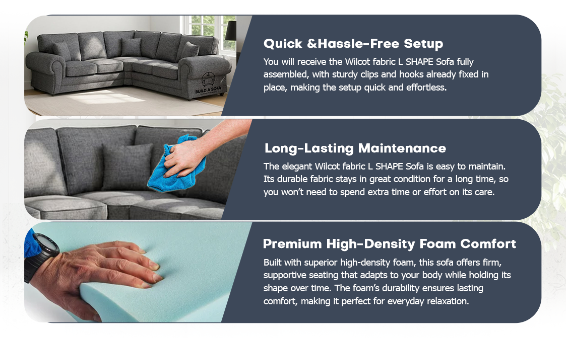 Wilcot Fabric L Shape Sofa extra image 5