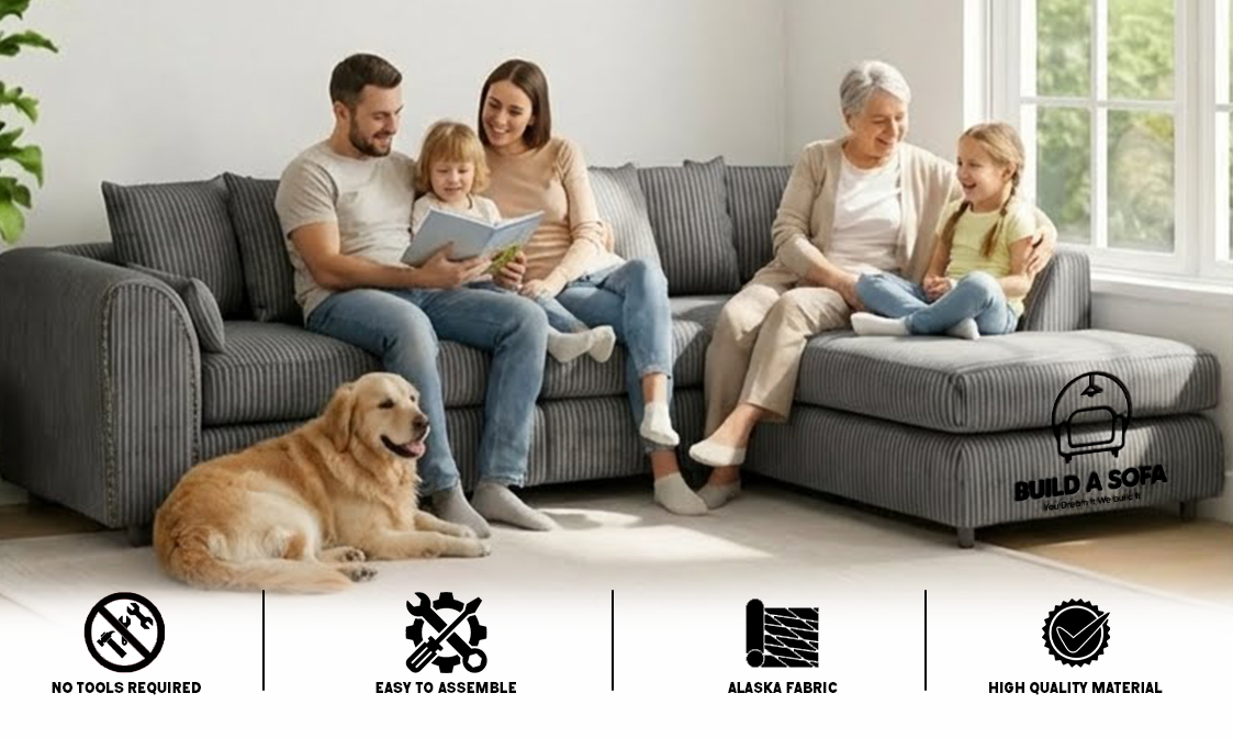 XL Jumbo Cord Fabric L Shape Scatter Back Sofa extra image 5