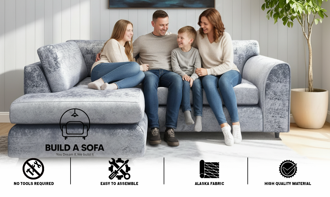 Crushed Velvet Full Back L Shape Sofa extra image 5