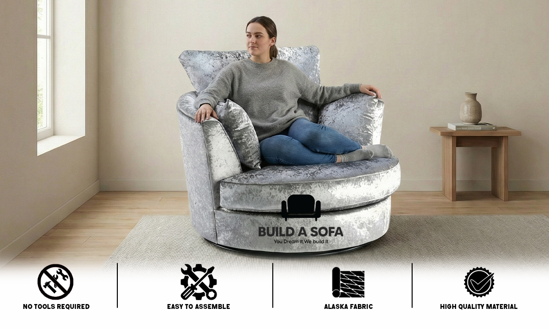 Crushed Velvet Swivel Chair extra image 5