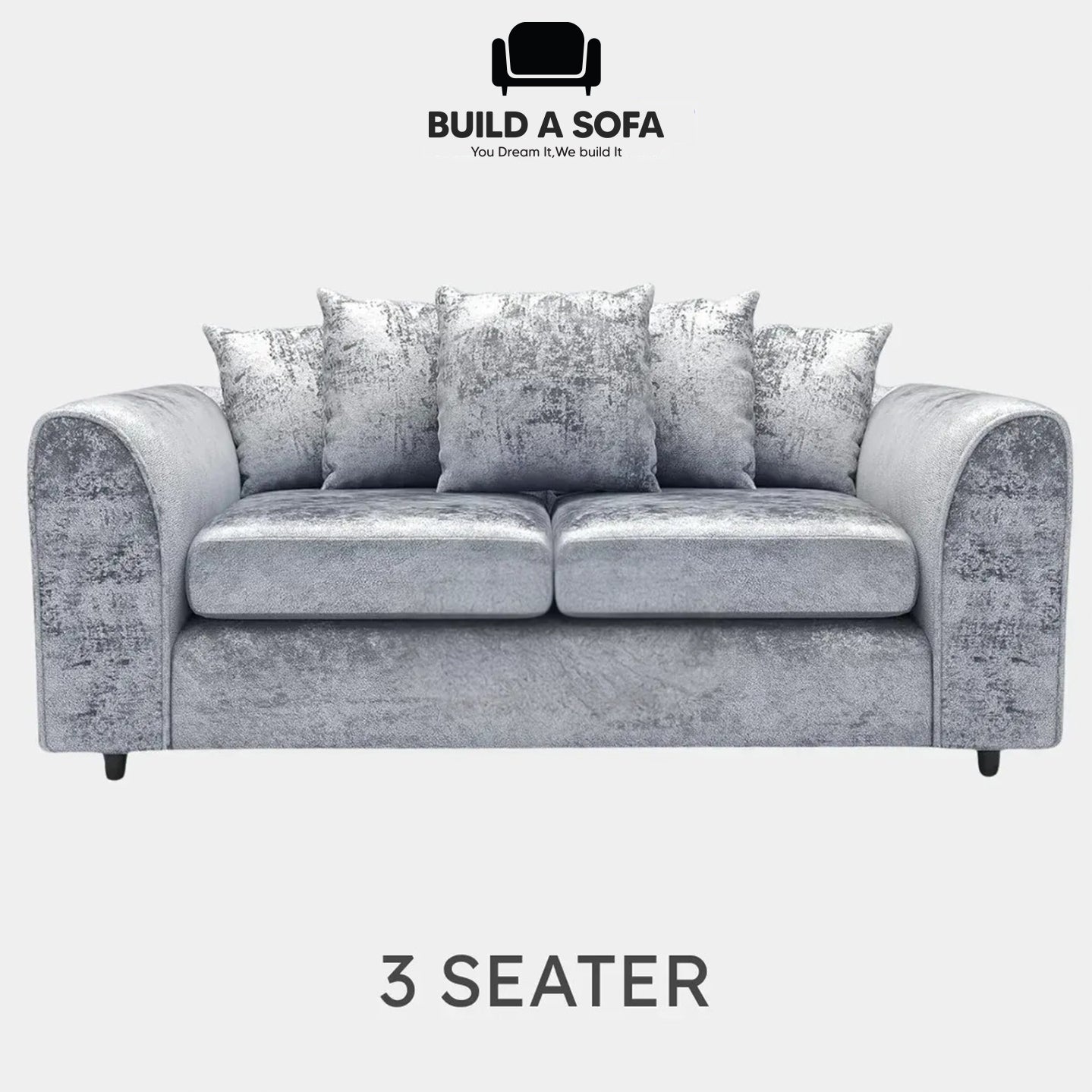 Crushed Velvet Scatter Back Sofa Set