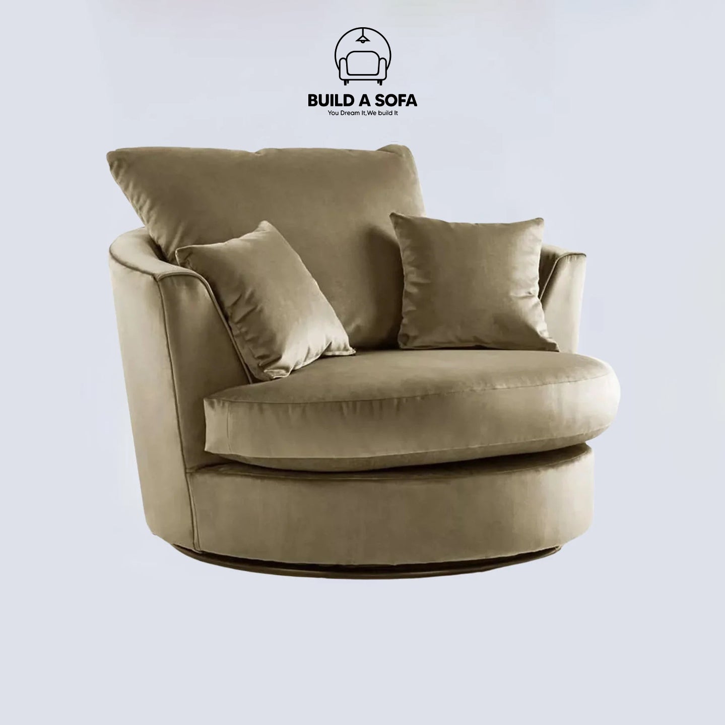 Plush Fabric Swivel Chair