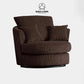 Jumbo Cord Fabric Swivel Chair