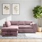 Plush Velvet Full Back L Shape Sofa