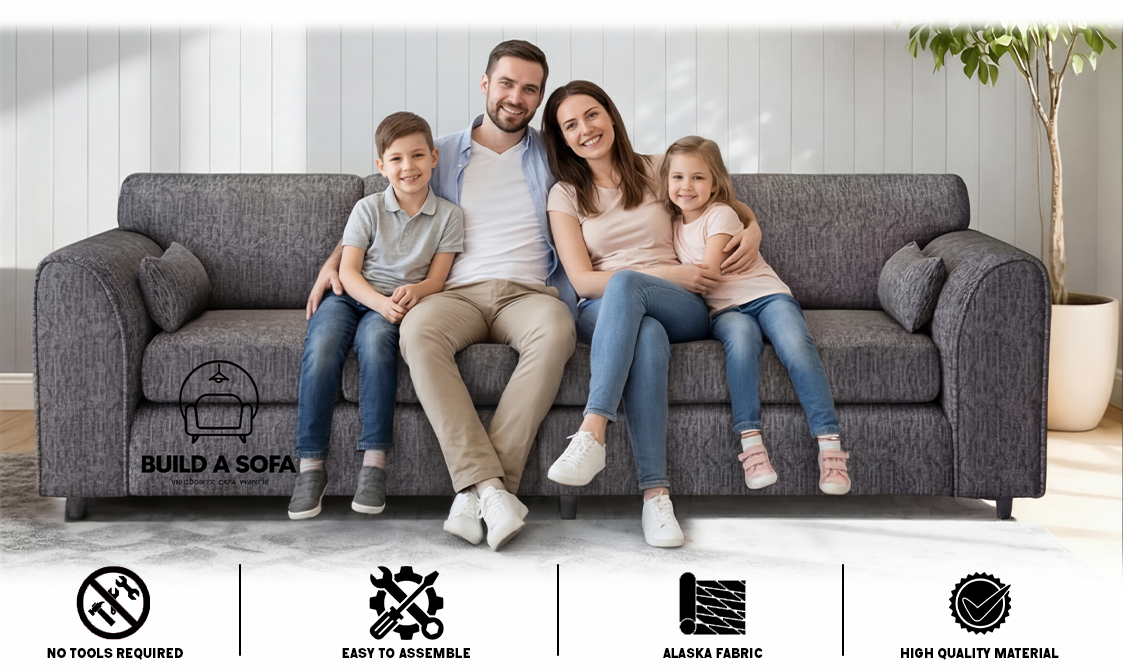 Lisbon Fabric 4 Seater Full Back Sofa extra image 5