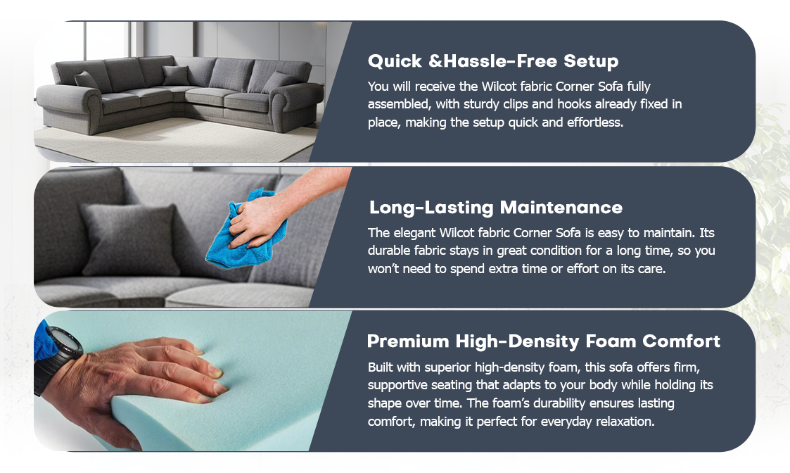 Wilcot Fabric Corner Sofa extra image 5