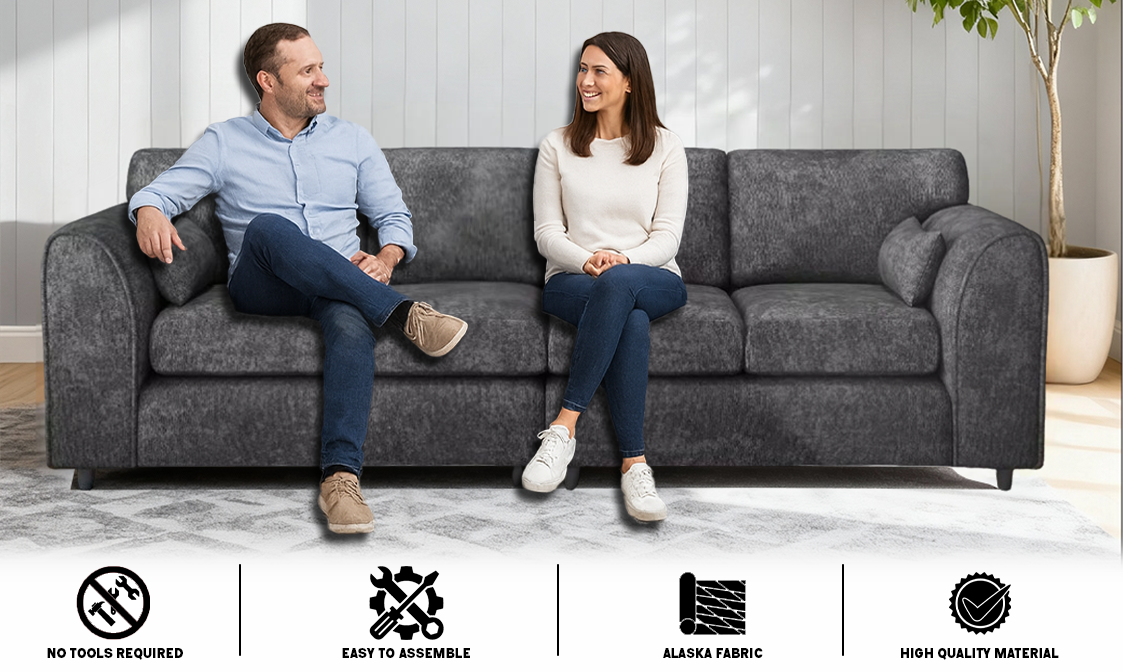 Alaska Fabric 4 Seater Full Back Sofa extra image 5