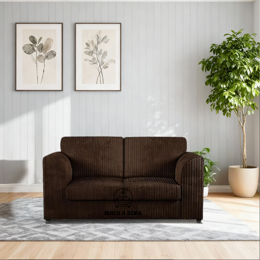 Jumbo Cord Full Back Sofa Set