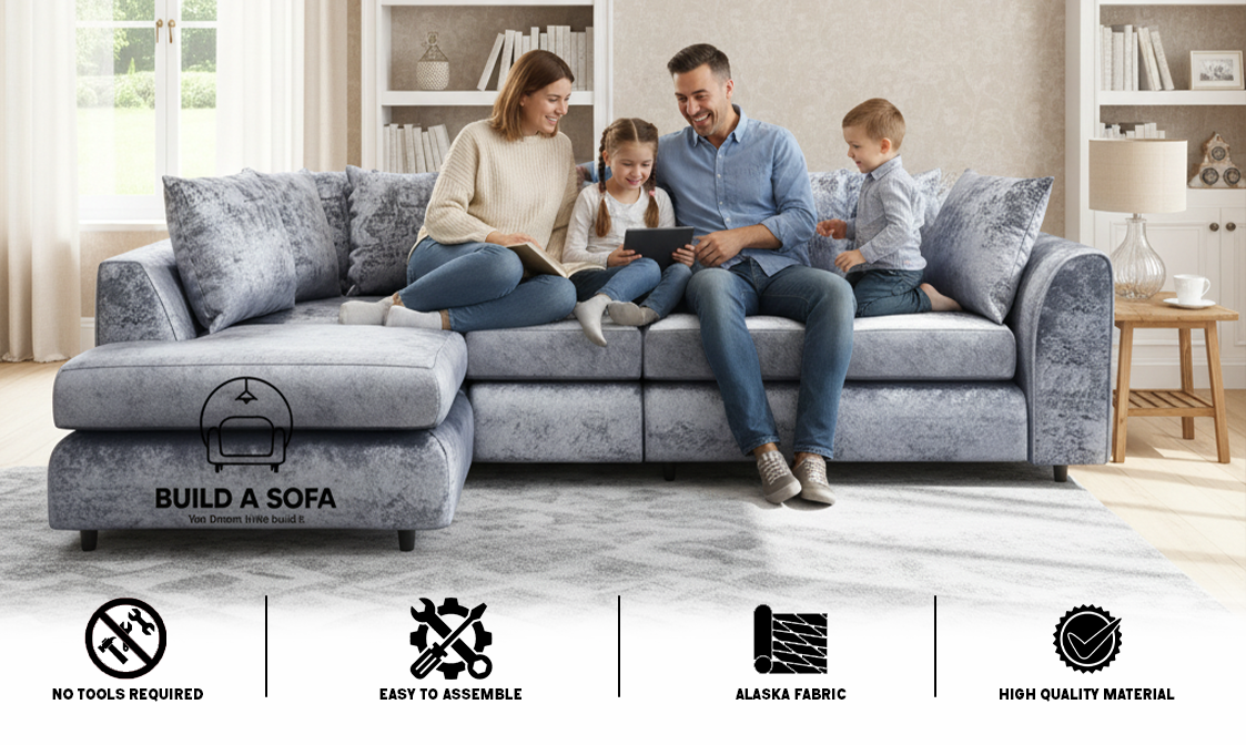 Crushed Velvet Scatter Back XL L Shape Sofa extra image 5