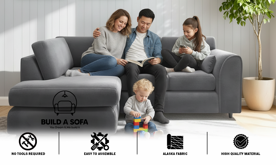 Plush Velvet Full Back L Shape Sofa extra image 5