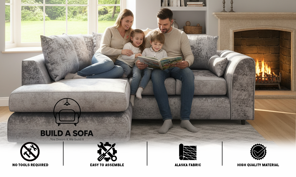 Crushed Velvet Scatter Back L Shape Sofa extra image 5