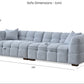 Boucle Fabric 4 Seater Scatter Back Sofa