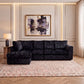 Crushed Velvet Full Back XL L Shape Sofa