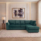 Plush Velvet Full Back XL L Shape Sofa