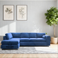 Plush Velvet Full Back XL L Shape Sofa