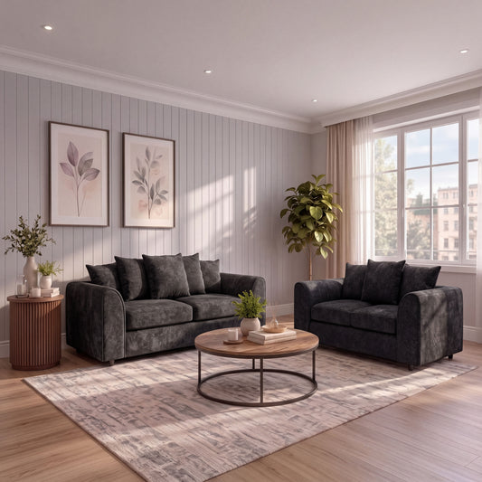Alaska Fabric Scatter Back Sofa Set