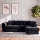 Plush Velvet Scatter Back XL L Shape Sofa