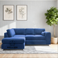 Plush Velvet Full Back L Shape Sofa