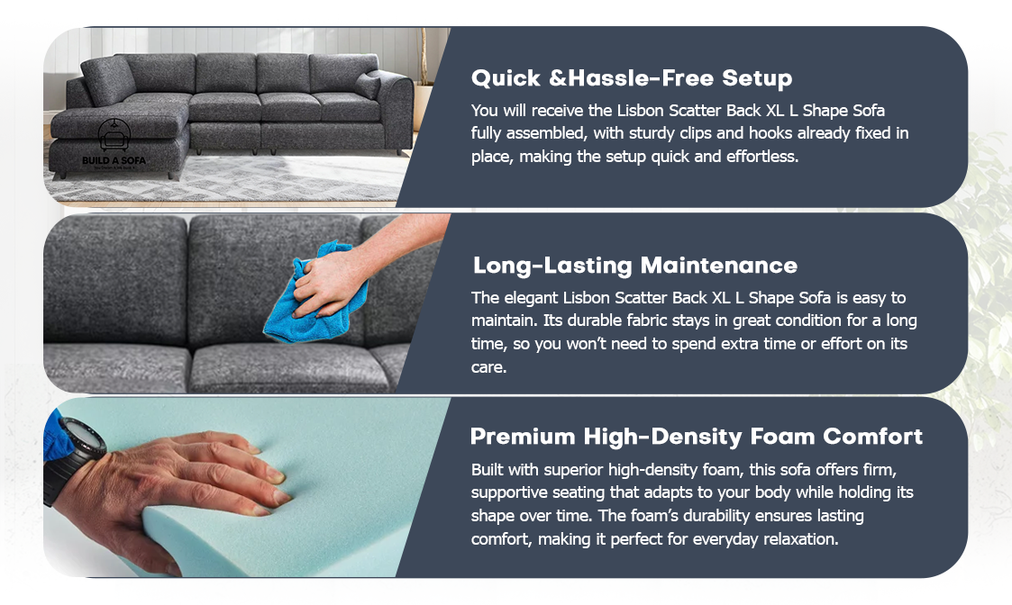 Lisbon Scatter Back XL L Shape Sofa extra image 6