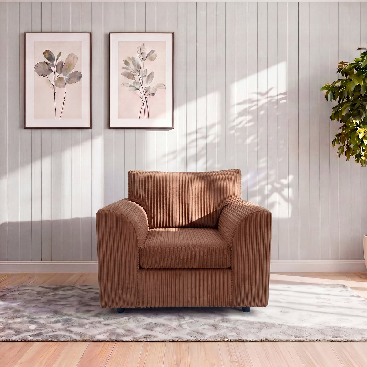 Jumbo Cord Full Back Sofa Set