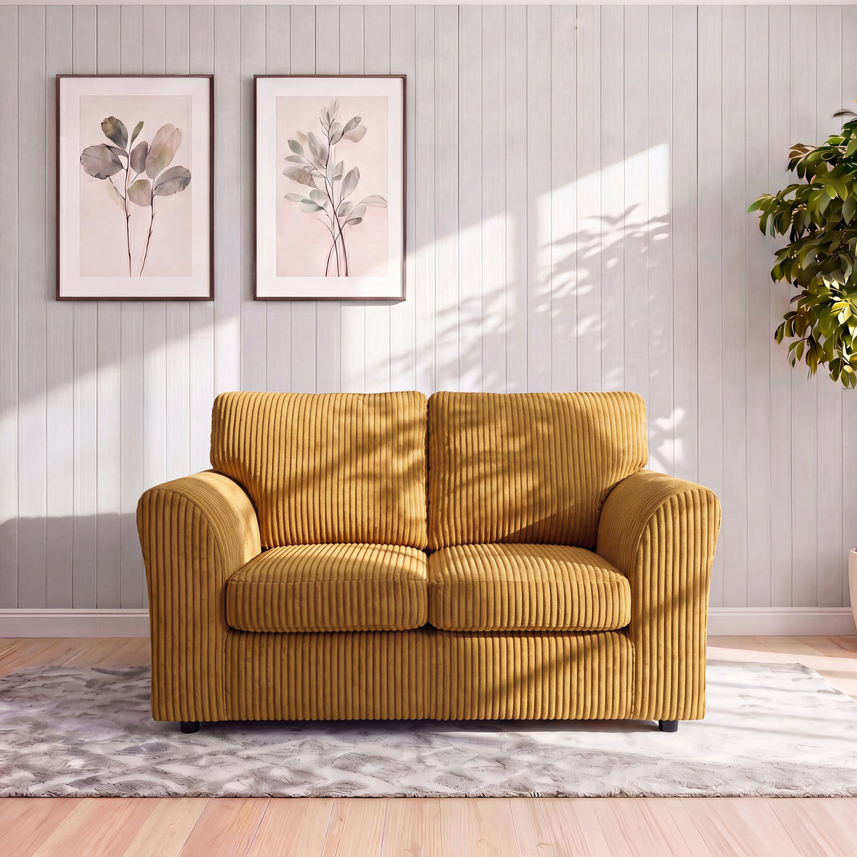 Jumbo Cord Full Back Sofa Set