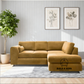 Plush Velvet Full Back L Shape Sofa