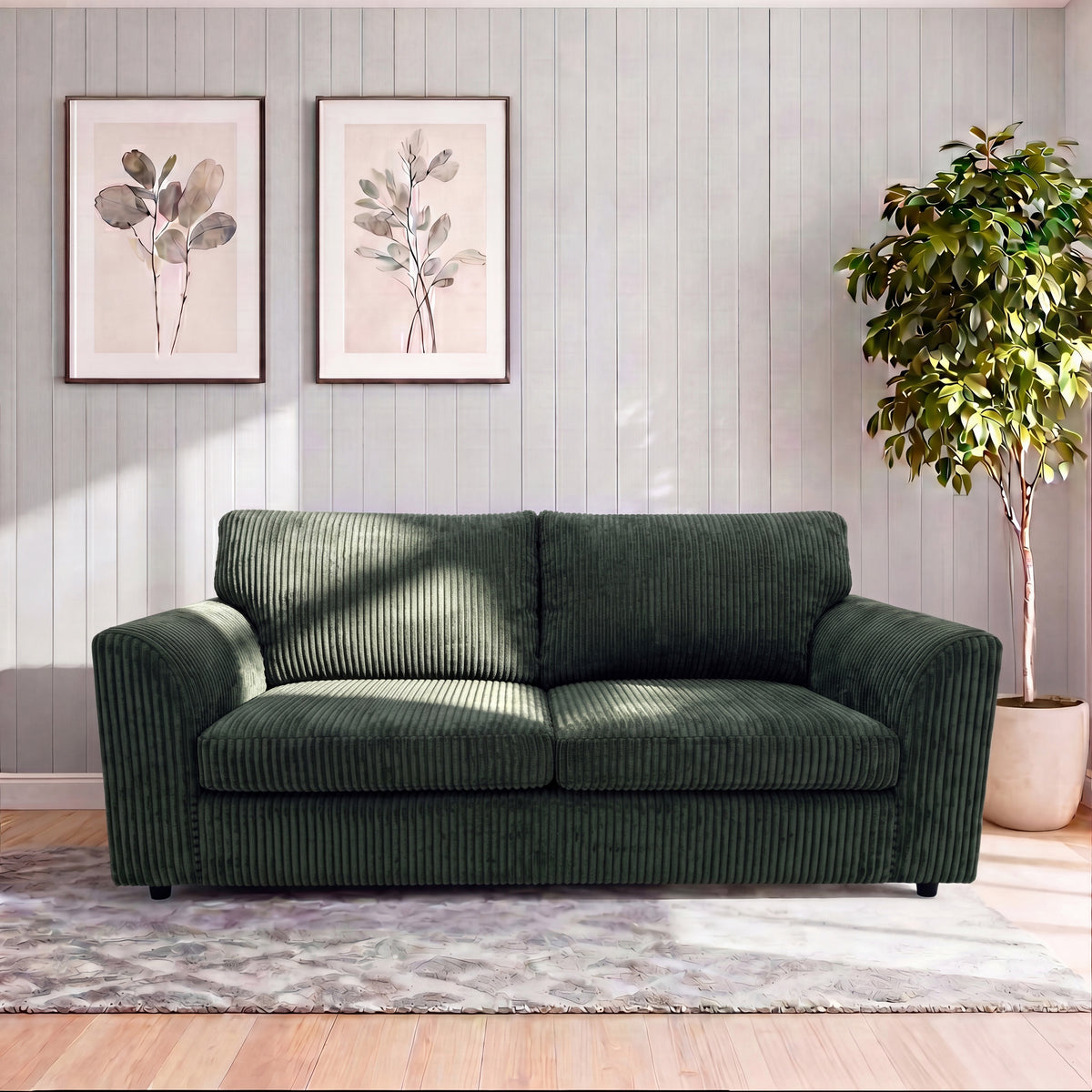 Jumbo Cord Full Back Sofa Set
