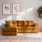 Plush Velvet Scatter Back L Shape Sofa
