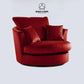 Plush Fabric Swivel Chair