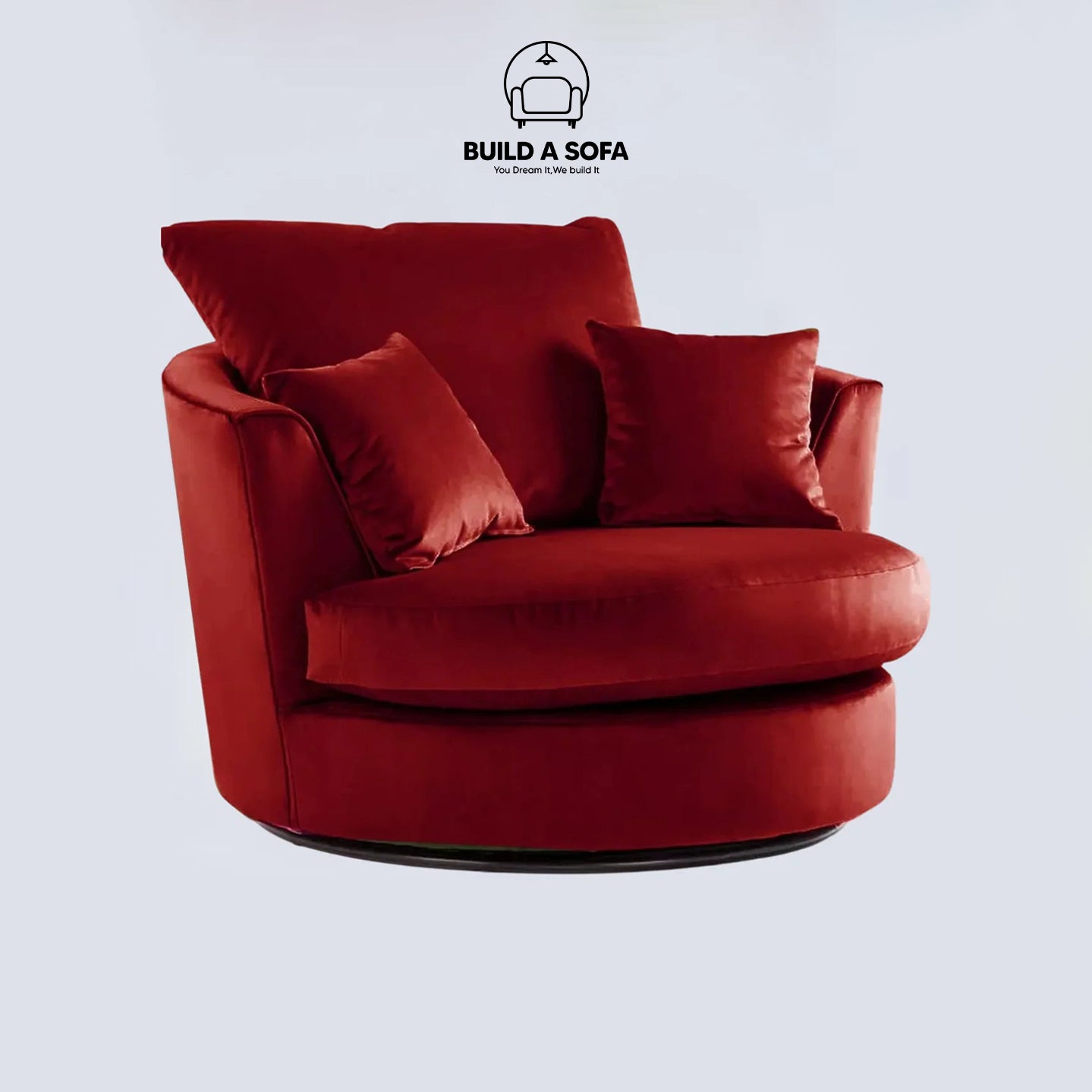 Plush Fabric Swivel Chair