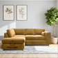Plush Velvet Full Back L Shape Sofa