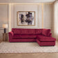 Plush Velvet Full Back XL L Shape Sofa