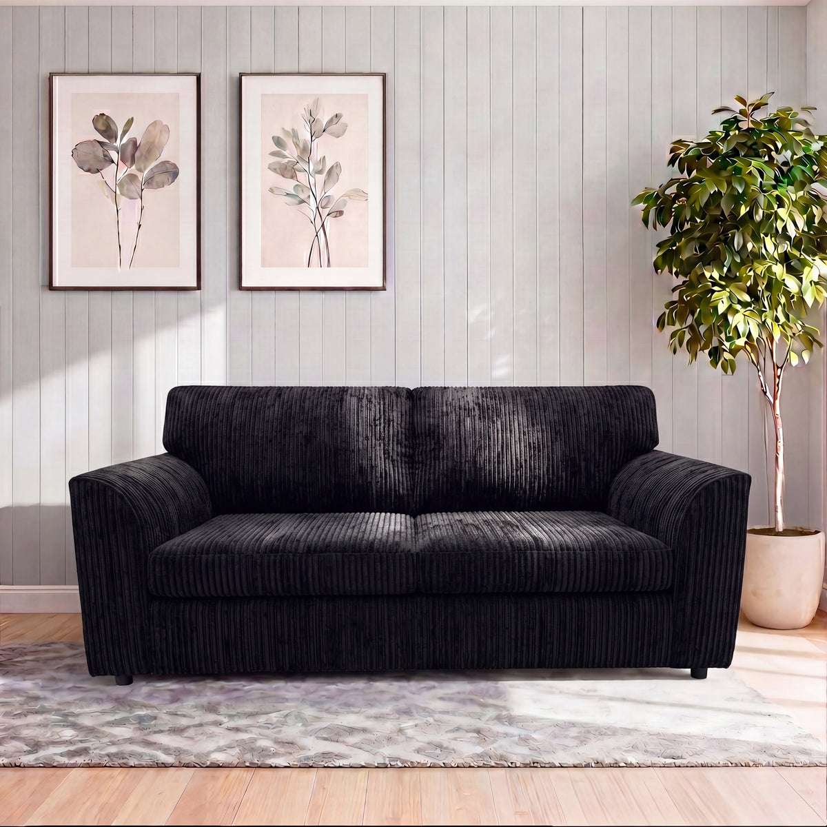 Jumbo Cord Full Back Sofa Set