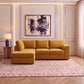 Plush Velvet Full Back L Shape Sofa
