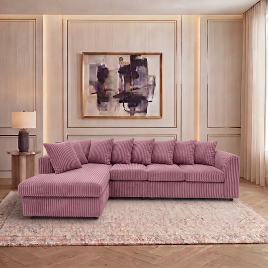 XL Jumbo Cord Fabric L Shape Scatter Back Sofa
