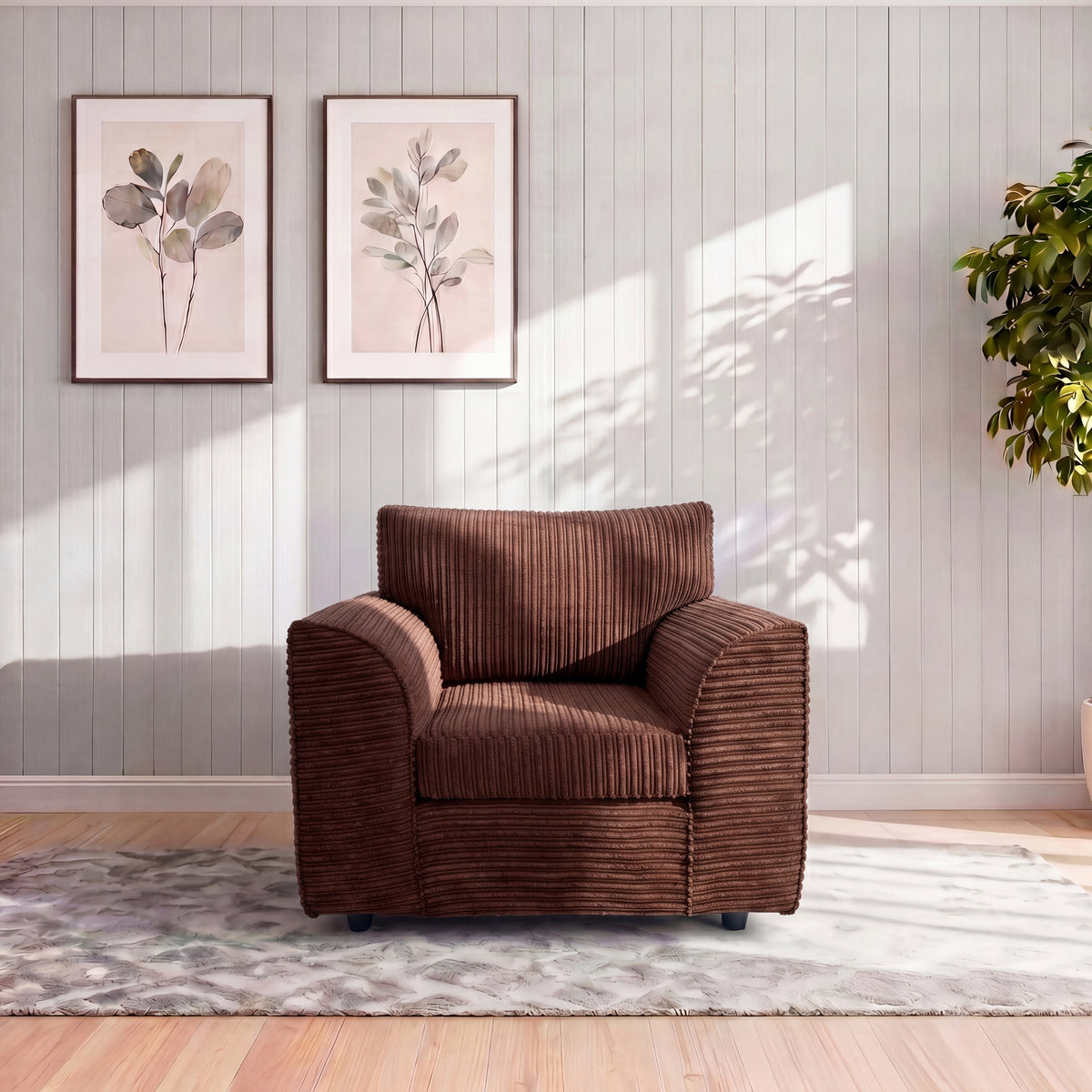 Jumbo Cord Full Back Sofa Set