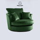 Plush Fabric Swivel Chair