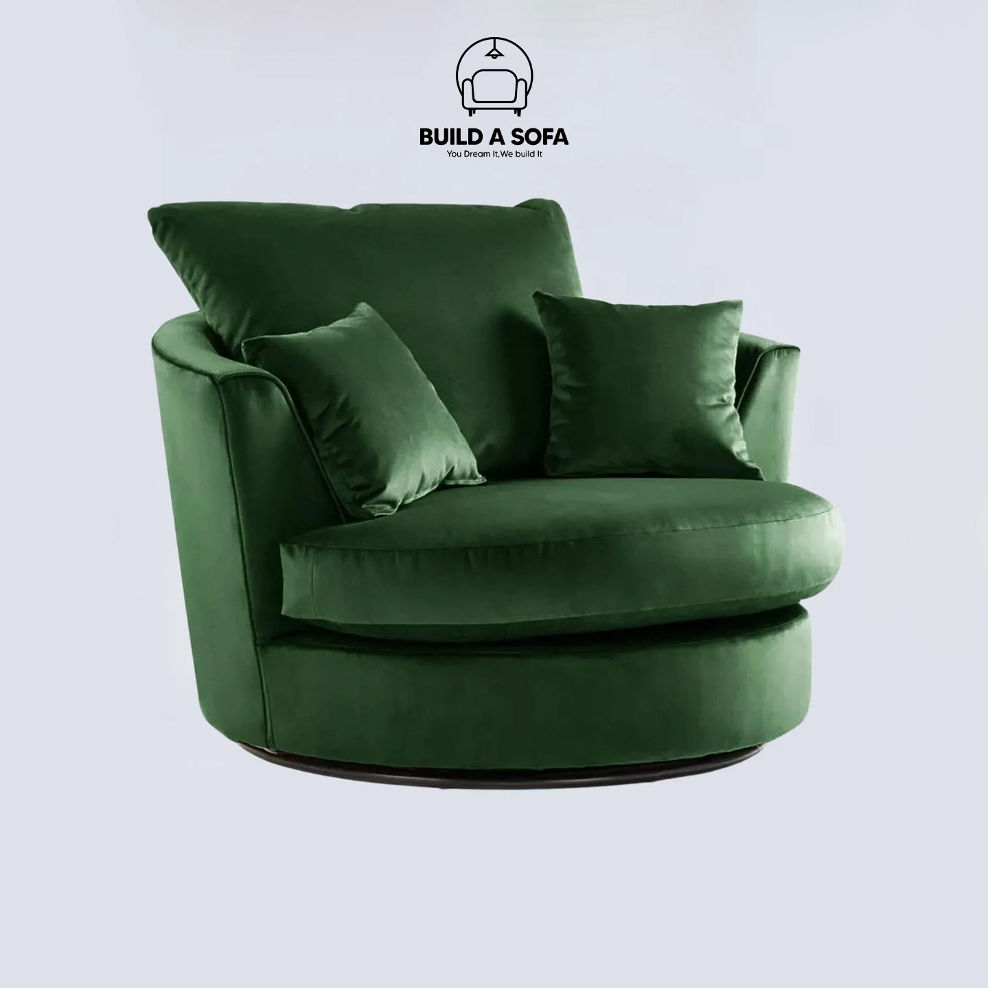 Plush Fabric Swivel Chair