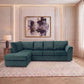 Plush Velvet Full Back XL L Shape Sofa