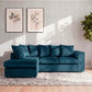 Plush Velvet Scatter Back L Shape Sofa
