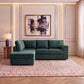 Plush Velvet Full Back L Shape Sofa
