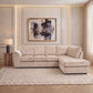 Plush Velvet Full Back XL L Shape Sofa