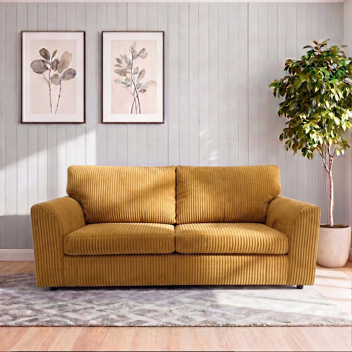 Jumbo Cord Full Back Sofa Set
